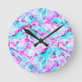 シャッターブロッサムAカラフルライトデザイン ラウンド壁時計 (正面)