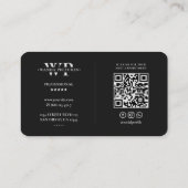 シャッターレンズカメラエレガント黒銀モノグラム 名刺 (裏面)