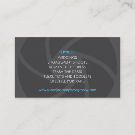 シャッターロゴの写真撮影の名刺 名刺 (裏面)