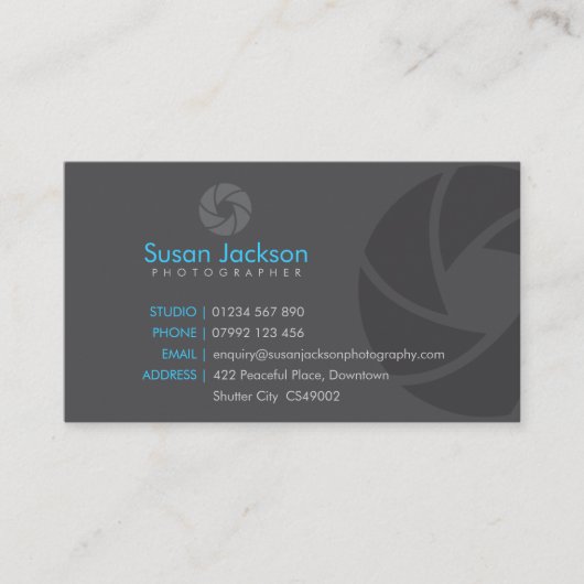 シャッターロゴの写真撮影の名刺 名刺 (正面)