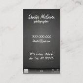 シャッター写真撮影の名刺 名刺 (裏面)