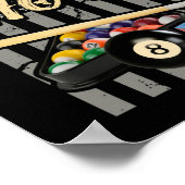 シャットアップとシュートのビリヤード8ボールプールプレーヤー ポスター (角)