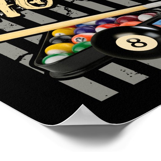 シャットアップとシュートのビリヤード8ボールプールプレーヤー ポスター (角)