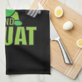 シャットアップとスクワットかわいいアニメパワーリフターアニメ キッチンタオル (四つ折り)