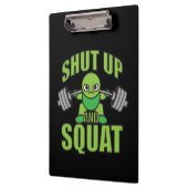 シャットアップとスクワットかわいいアニメパワーリフターアニメ クリップボード (左)
