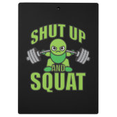 シャットアップとスクワットかわいいアニメパワーリフターアニメ クリップボード (裏面)