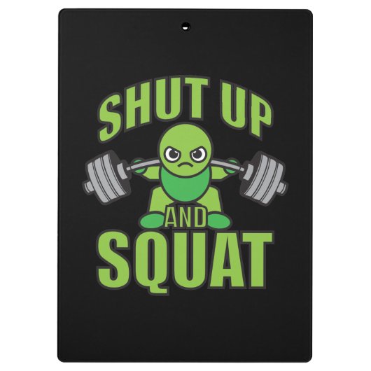シャットアップとスクワットかわいいアニメパワーリフターアニメ クリップボード (裏面)