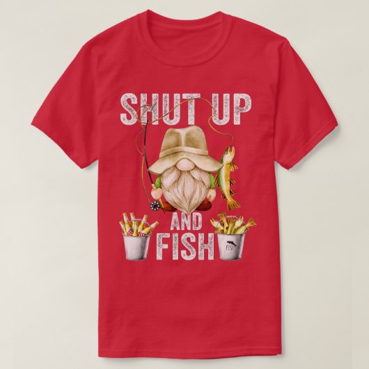 シャットアップと魚の格言男性へグランドパとおもしろいF Tシャツ (デザイン正面)