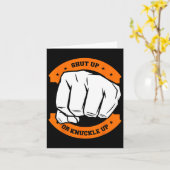 シャットアップまたはナックアップ – クールベアナックルボクシング カード (黄色い花)