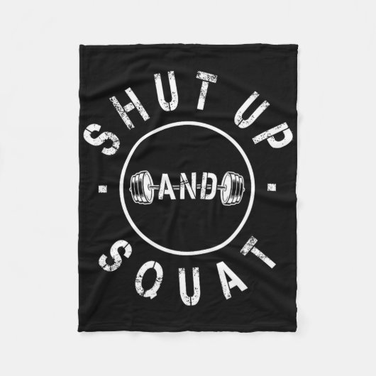 シャットアップスクワットやる気を起こさせるトレーニング フリースブランケット (正面)