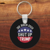 シャットアップトランプ大統領のディベートPro Joeバイデン氏De キーホルダー (正面)