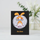 シャットアップラビットおもしろい皮肉漫画デザイン シーズンポストカード (スタンド正面)