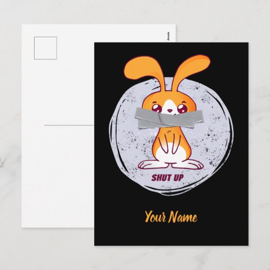 シャットアップラビットおもしろい皮肉漫画デザイン シーズンポストカード (正面/裏面)