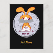 シャットアップラビットおもしろい皮肉漫画デザイン シーズンポストカード (正面)