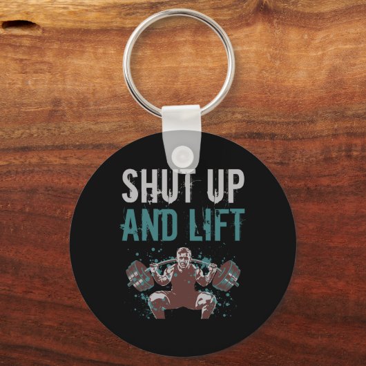 シャットアップリフトジやる気を起こさせるム引用文フィットネスGy キーホルダー (正面)