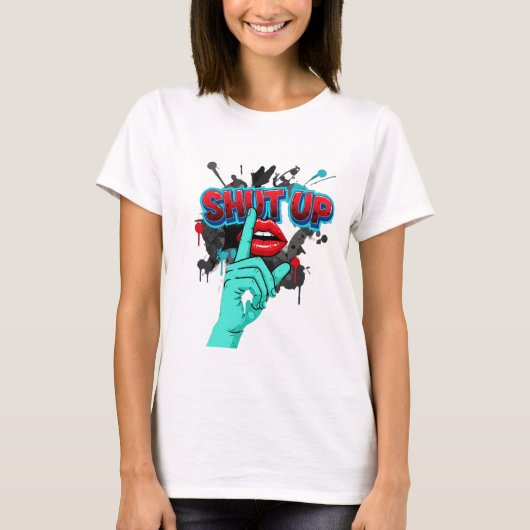 シャットアップTシャツデザイン Tシャツ (正面)