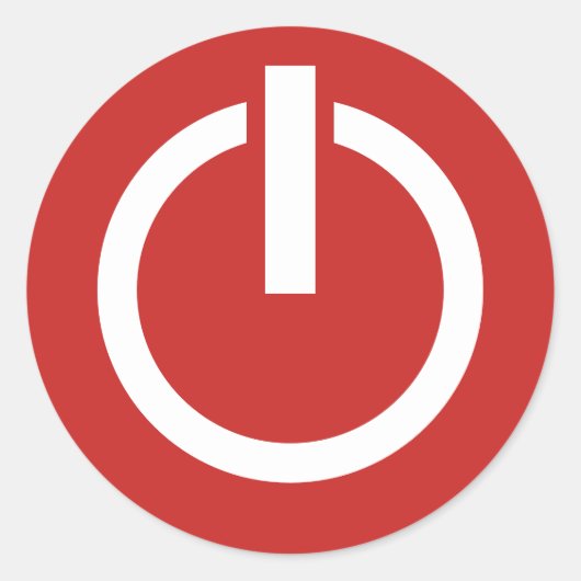 シャットダウンロゴアイコン電源ボタンシール ラウンドシール (正面)