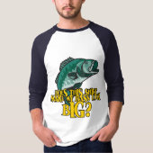 シャツで私のベースを大きな魚釣りに見せるおもしろい Tシャツ (正面)