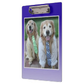 シャツとタイの2つのゴールデンレトリバー クリップボード (左)