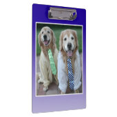 シャツとタイの2つのゴールデンレトリバー クリップボード (右)