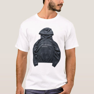シャツにリッシュフード付きスウェットシャツを付ける Tシャツ