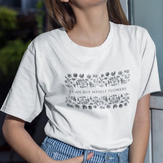 シャツに買は花が咲く Tシャツ