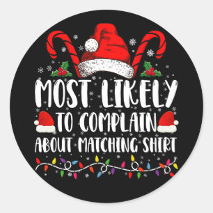 シャツのクリスマスのマッチングに文句を言う可能性が高い ラウンドシール