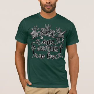 シャツのデザインに信仰し、互いに愛し合う Tシャツ
