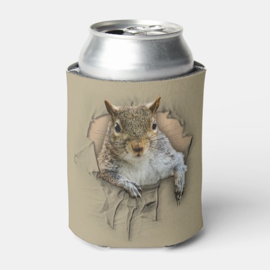 シャツのリス 缶クーラー (缶正面)