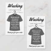 シャツの洗気に浄指示お客様の指示 名刺 (正面/裏面)