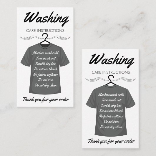 シャツの洗気に浄指示お客様の指示 名刺 (正面/裏面)