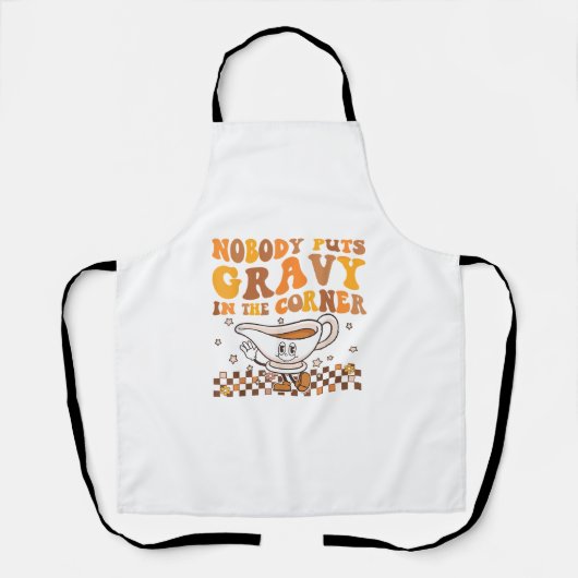 シャツの隅に肉汁を入れる人はおもしろい感謝していいない エプロン (正面)