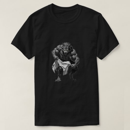 シャツを引き裂く狼 Tシャツ (デザイン正面)