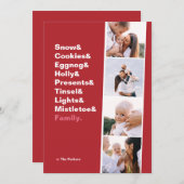 シャツクリスマスカードとリストフォトホリデーカード シーズンカード (正面/裏面)