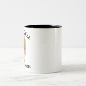 シャツチキンのチキンを引おもしろいき抜く ツートーンマグカップ (中央)