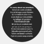 シャツドナルド・トランプ・フー社長ごめんなさい ラウンドシール (正面)