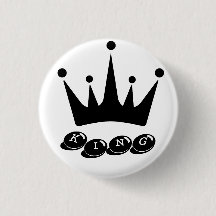 シャツブラックカラークラウンイメージキング文字ボタン