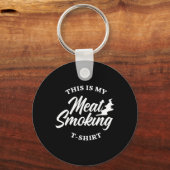 シャツ男性へ肉好き喫煙者私の肉S キーホルダー (正面)