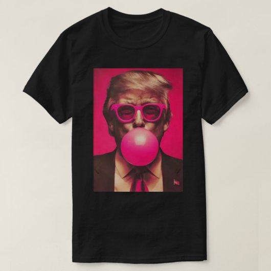 シャツ2025おもしろいドナルドクールトランプピンクバブルガム Tシャツ (デザイン正面)
