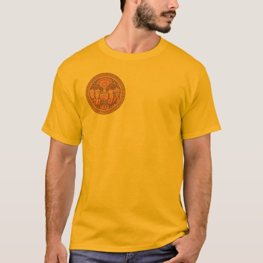 シャツ：イスラエルのヘブライ語〔占星術の〕十二宮図ホイール Tシャツ (正面)
