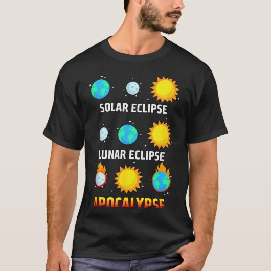 シャツ 太陽の皆既日食 月食 世界の終わり Tシャツ (正面)