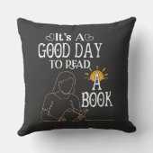 シャツ、本のシ読ャツ、本に良い日だ クッション (裏面)