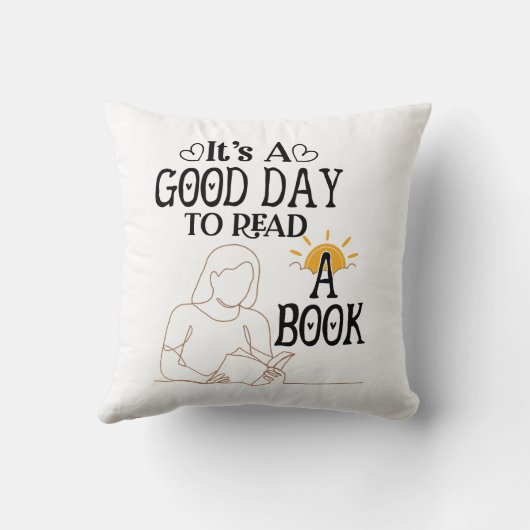 シャツ、本のシ読ャツ、本に良い日だ クッション (裏面)