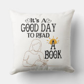 シャツ、本のシ読ャツ、本に良い日だ クッション (裏面)