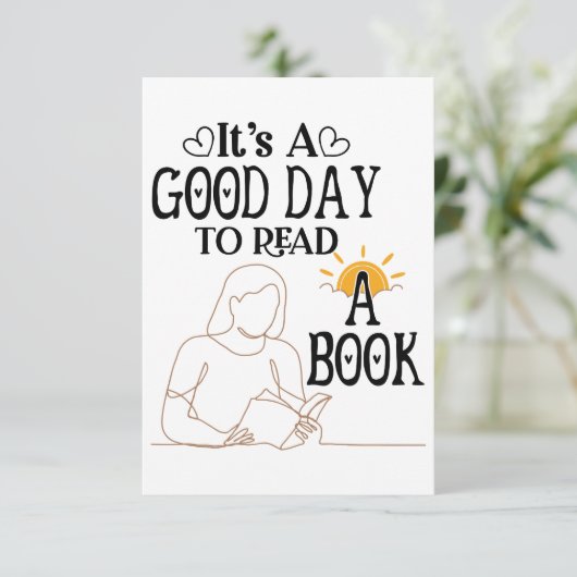 シャツ、本のシ読ャツ、本に良い日だ サンキューカード (スタンド正面)