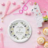 シャディーシックな花のリース枠 ペーパープレート (パーティー)