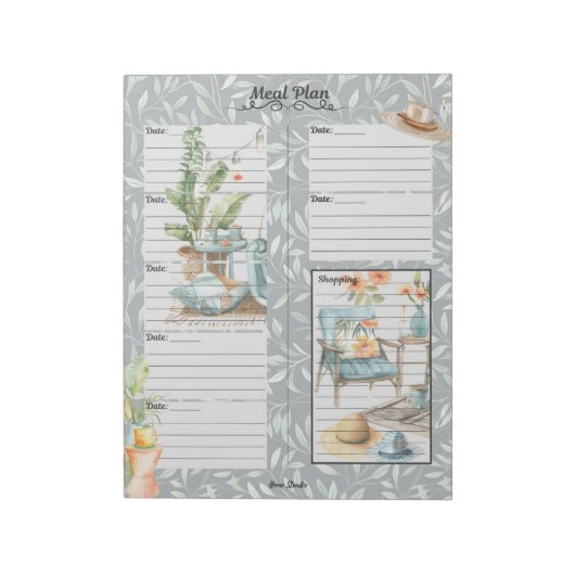 シャディーレディ 7日間食事プランナー ノートパッド (回転)