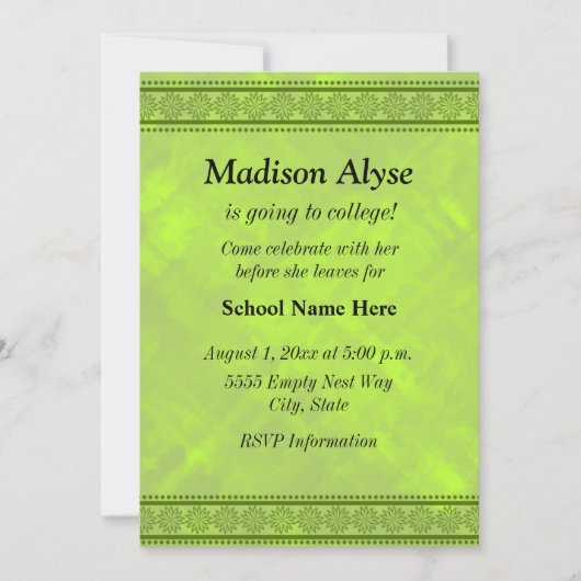 シャデスホフグリーンフローラデザインオフトゥカレッジ招待状 招待状 (正面)