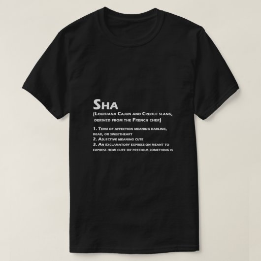 シャデフィニションおもしろいルイジアナケージャンクレオール Tシャツ (デザイン正面)