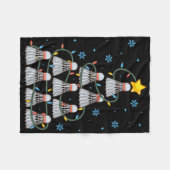 シャトルグラフィックバドミントン選手シャツギフトキリスト フリースブランケット (正面(横))